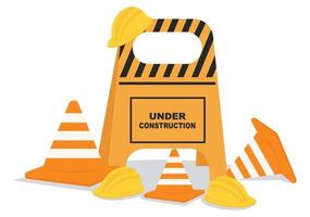 Under Construction With Symbol Background Vector