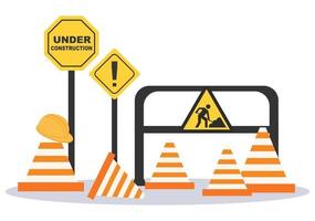 Under Construction With Symbol Background Vector