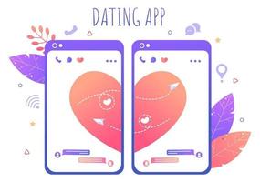 Dating App Flat Design Illustration vector