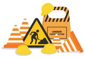 Under Construction With Symbol Background Vector