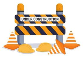 Under Construction With Symbol Background Vector