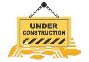 Under Construction With Symbol Background Vector