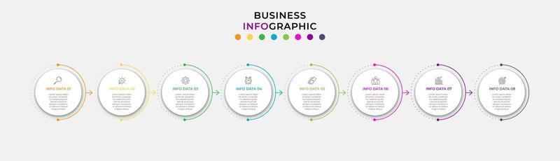 Infographic design business template with icons and 8 options or steps