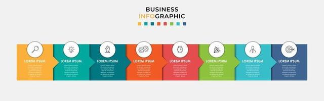 Infographic design business template with icons and 8 options or steps vector