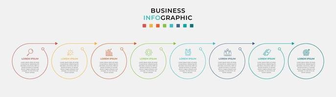 Infographic design business template with icons and 8 options or steps vector
