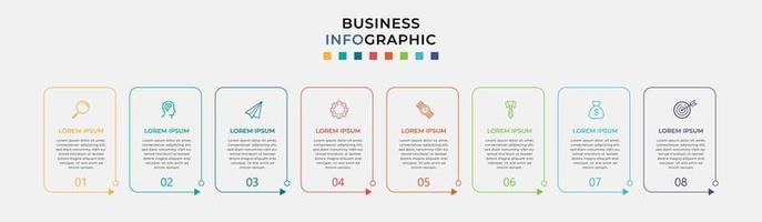 Infographic design business template with icons and 8 options or steps vector