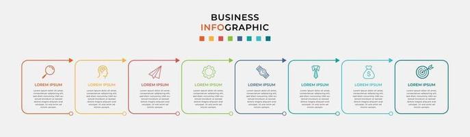 Infographic design business template with icons and 8 options or steps vector