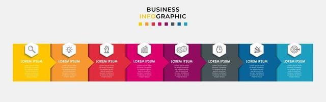 Infographic design business template with icons and 8 options or steps vector