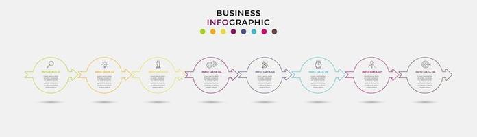 Infographic design business template with icons and 8 options or steps vector