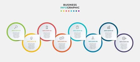 Infographic design business template with icons and 8 options or steps vector