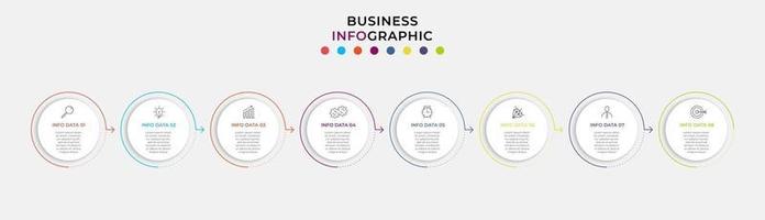 Infographic design business template with icons and 8 options or steps vector