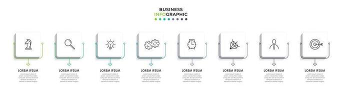 Infographic design business template with icons and 8 options or steps vector