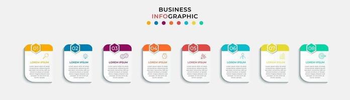 Infographic design business template with icons and 8 options or steps vector