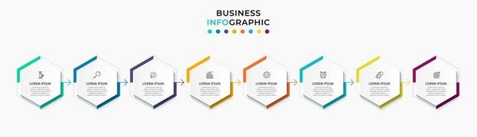 Infographic design business template with icons and 8 options or steps vector