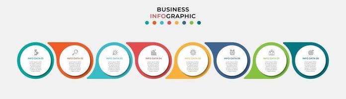 Infographic design business template with icons and 8 options or steps vector
