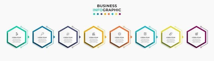 Infographic design business template with icons and 8 options or steps vector
