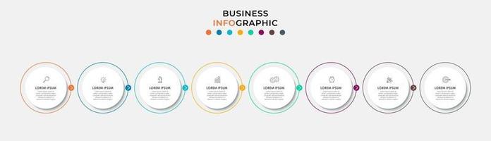 Infographic design business template with icons and 8 options or steps vector
