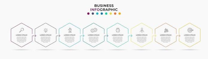 Infographic design business template with icons and 8 options or steps vector