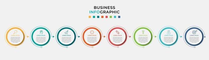 Infographic design business template with icons and 8 options or steps vector