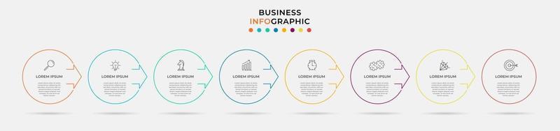 Infographic design business template with icons and 8 options or steps vector