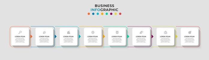 Infographic design business template with icons and 8 options or steps vector
