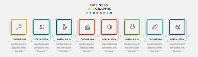 Infographic design business template with icons and 8 options or steps vector