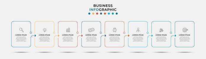 Infographic design business template with icons and 8 options or steps vector