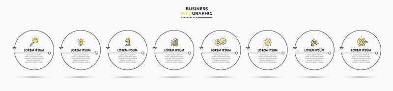 Infographic design business template with icons and 8 options or steps vector