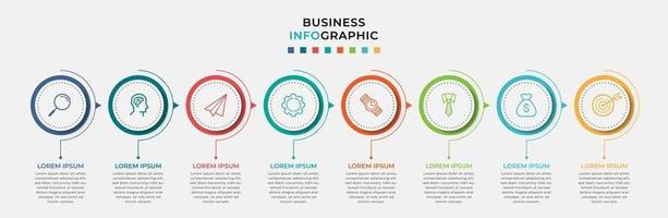 Infographic design business template with icons and 8 options or steps vector