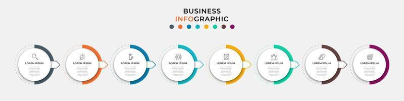 Infographic design business template with icons and 8 options or steps vector