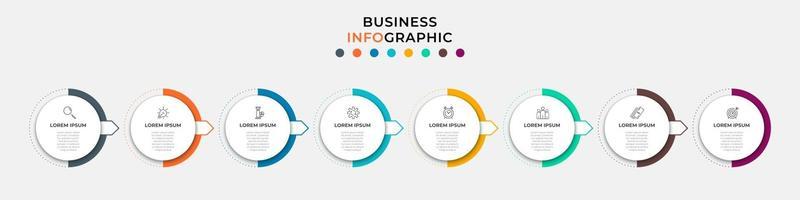 Infographic design business template with icons and 8 options or steps