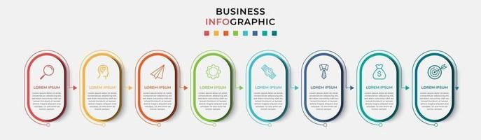 Infographic design business template with icons and 8 options or steps vector