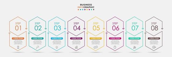 Infographic design business template with icons and 8 options or steps vector