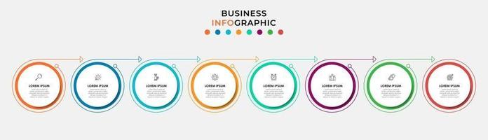 Infographic design business template with icons and 8 options or steps vector