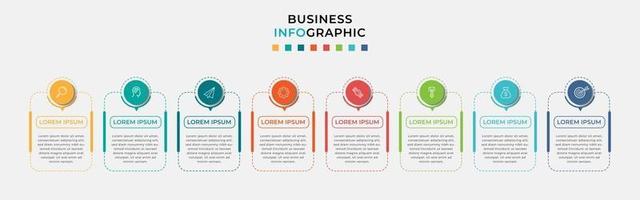 Infographic design business template with icons and 8 options or steps vector