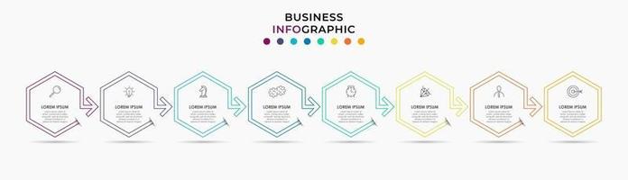 Infographic design business template with icons and 8 options or steps vector