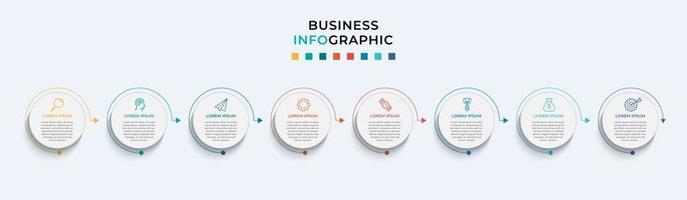 Infographic design business template with icons and 8 options or steps vector