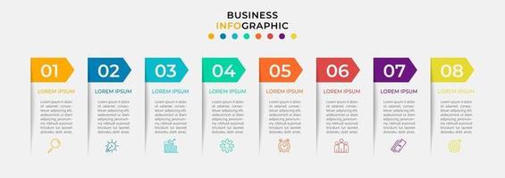 Infographic design business template with icons and 8 options or steps vector