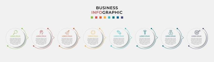 Infographic design business template with icons and 8 options or steps vector
