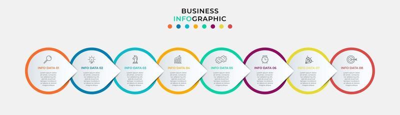 Infographic design business template with icons and 8 options or steps