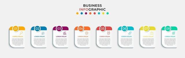 Infographic design business template with icons and 8 options or steps vector