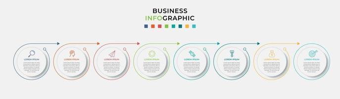 Infographic design business template with icons and 8 options or steps vector