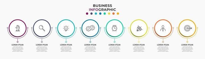 Infographic design business template with icons and 8 options or steps vector