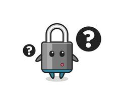 Cartoon Illustration of padlock with the question mark vector