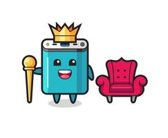 Mascot cartoon of power bank as a king vector