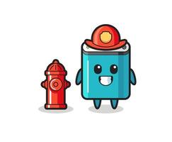 Mascot character of power bank as a firefighter vector