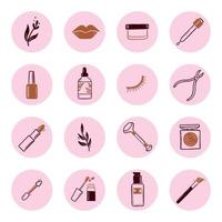 Set of beauty makeup insta story highlight vector