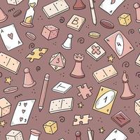 Hand drawn seamless pattern of board game vector