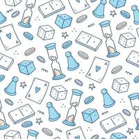 Hand drawn seamless pattern of board game vector