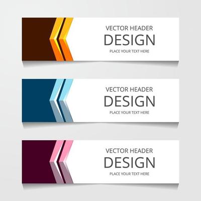 Abstract horizontal geometric web banner